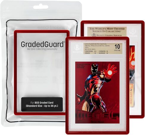 Graded Card Guard Case for Standard BGS Slab Case | Transparent Deep Colors | High Gloss Finish | Stackable | Made to Fit BGS | Solid TPU and PC Design. (Ruby) in Saudi Arabia