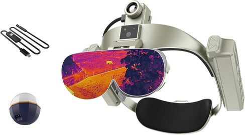 384x288 1500M Thermal Night Vision AR Glasses, AR Thermal Goggles for Hunting, Fishing & Repairs, 48MP POV Camera (Midnight Blue) in Kuwait