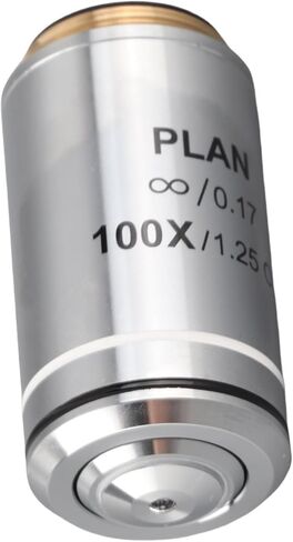 Kadimendium Infinite Objective Lens عالية النفاذية 100X مجهر عدسة ملحق للمجاهر البيولوجية المهنية والنحاس والفولاذ المقاوم للصدأ in Kuwait