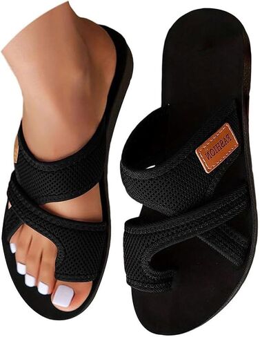 Women's Orthopedic Sandals, 2026 Summer Open Toe Beach Vacation Mesh Slides Shoes Comfortable Arch Support Walking Sandals in Saudi Arabia