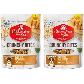 Chicken Soup for the Soul All Natural Premium Crunchy Bites Dog Treats, Real Bacon & Cheese, No By-Products, Artificial Colors, Flavors or Preservatives, Bacon & Cheese, 32oz in Kuwait
