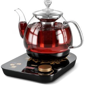 HHT Electric Tea Maker with Infuser, ±1℉ Precise Temperature Control, Glass Electric Kettle for Herbal,Flowers,Fruit Tea and Loose Leaf,BPA-Free,Auto Shut-Off,Brewing Program,Keep Warm,0.8L/27oz in Kuwait