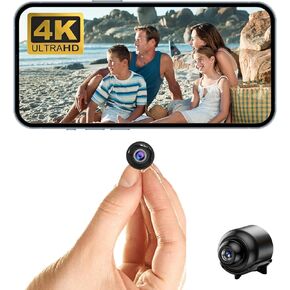 كاميرا واي فاي صغيرة جدًا، بحجم جيب صغير، مراقبة فيديو حية بدقة HD4K حقيقية، لا حاجة لكاميرا واي فاي، كاميرا مربية، تنبيهات ذكية لمراقبة الأطفال في المنزل ومراقبة الحيوانات الأليفة مع رؤية ليلية، كشف الحركة، تسجيل حلقة in Kuwait