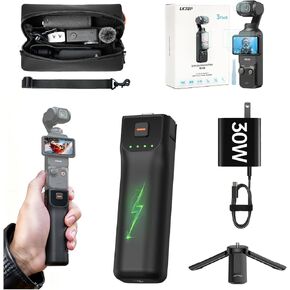 مجموعة ملحقات LKTOP Osmo Pocket 3 لـ DJI، مقبض البطارية (عمر البطارية 6 ساعات) + حقيبة حمل + شاحن 30 وات + واقي شاشة 3 عبوات + حامل ثلاثي القوائم، متوافق مع DJI Pocket 3، ملحقات كاميرا Xtra Muse in Kuwait