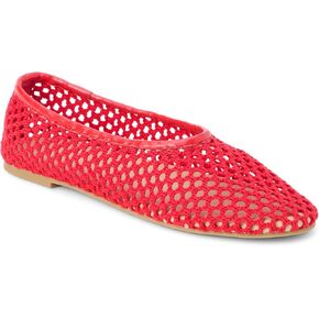 Coconuts by Matisse Womens Marta Mesh Ballet Flats Casual - Red in Kuwait