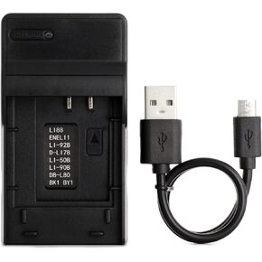 شاحن USB Norifon D-Li92 لـ Pentax Optio I-10، RZ10، RZ10 Lime، RZ10 Violet، RZ10 White، RZ18، WG-1، WG-2، WG-10، WG-3، X70 Camera والمزيد in Kuwait