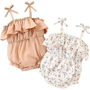 Baby Girl Clothes Newborn Short Sleeve Romper Infant Summer Jumpsuit Newborn Outfits with Headband in Saudi Arabia