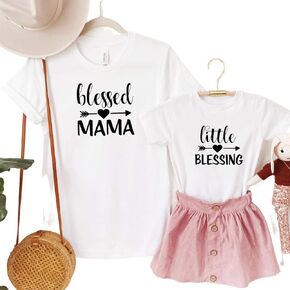 قميص Blessed Mama وBlessed Baby Onesie، ملابس متطابقة للأم والابنة، قمصان متطابقة للأم والابنة، ملابس للأم وأنا، قمصان للفتيات الصغيرات والأطفال حديثي الولادة والأم المسيحية. بمارو1 in Kuwait