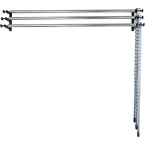 Photography Backdrop Roller Support System with 3 Rollers, 120-Inch Stainless Steel Crossbars, Wall/Ceiling/Stand Mount, Grey Blue Black Chains in Kuwait