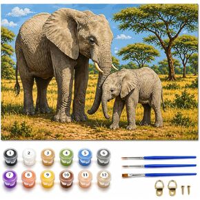 Syntego DIY Paint بأرقام للبالغين ، مجموعة الطلاء الاكريليك Canvas Canvas Canvas مع فرشاة الطلاء حوالي 50 × 40 سم (16 "× 20") in Kuwait