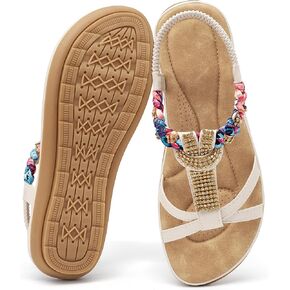 Comfortable Womens Sandals Summer: Breathable & Lightweight for Casual Walking - Elastic Strap & Rhinestones for Dress Confidence - Active Women for 25-45 in Kuwait