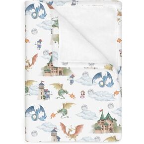 Fantasy Floral Dragons Baby Blankets for Boy Girl Fairytale Dragon Gothic Black Purple Flowers Soft Flannel Nursery Bed Blankets for Infant Toddler Crib Stroller Swaddle Receiving Blanket 30x40inch in Kuwait