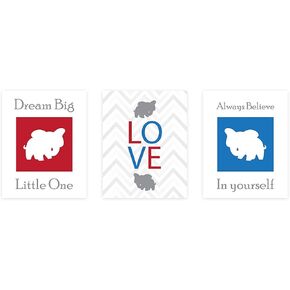 ديكور Dream Big Little One، طباعة بطباعة مقاس 05x07 بوصة، طباعة فيل، علامة حائط كبيرة Dream، ديكور جدار حضانة الأطفال، ديكور غرفة نوم الأطفال، عمل فني لملصق الأطفال in Kuwait
