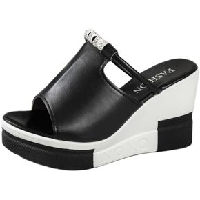 Summer fashion women's platform sandals with open toes design, lightweight and comfortable, available in large sizes in Kuwait