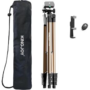 حامل ثلاثي للكاميرا مقاس 71 بوصة من KINGJOY، حامل ثلاثي خفيف الوزن للسفر مع جهاز تحكم عن بعد لاسلكي، حامل للهاتف على الحذاء البارد، رأس عموم ثلاثي الاتجاهات، بحد أقصى 6.6 رطل متوافق مع Canon وNikon وiPhone وDSLR وVlogging in Kuwait