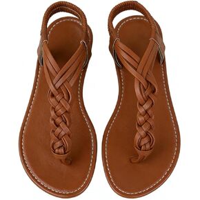 Sksshion Women's Braided Flat Sandals Flip Flops Thong Open Toe Summer Dressy Slide in Saudi Arabia