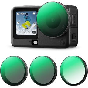 K&F CONCEPT Snap On Filter Kit Compatible with DJI Osmo Action 6, 3 Pack CPL UV ND4-32 Polarizer Light Reduction Protection Filters HD Optical Glass/Multi-Coated, Vlogging Action Camera Accessories in Saudi Arabia