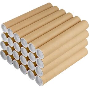 JEUIHAU 18 PCS 1.5 x 16 Inch Kraft Mailing Tubes with Caps, Spiral Wound Construction Recyclable Shipping Tubes for Transporting, Storage in Kuwait