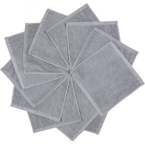Baby Washcloths, Face Towels for Newborn/Infant/Kids/Adults, 12 Pack, 12x12 inches, Ultra Soft (Grey) in Saudi Arabia