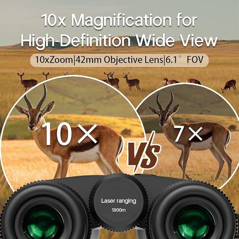 Rangefinder Binoculars for Hunting, 1968 Yard Long Range Laser Rangefinding 10x42mm HD, Fast 0.15s IP65 Waterproof ±0.5m Accuracy Compact Range Finder for Hiking, Golf, Outdoor Adventures in Kuwait