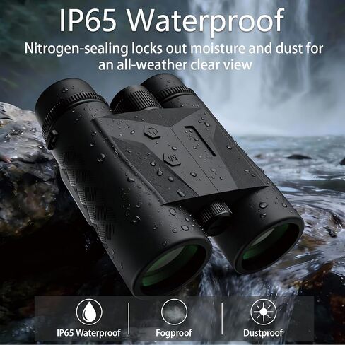 Rangefinder Binoculars for Hunting, 1968 Yard Long Range Laser Rangefinding 10x42mm HD, Fast 0.15s IP65 Waterproof ±0.5m Accuracy Compact Range Finder for Hiking, Golf, Outdoor Adventures in Kuwait