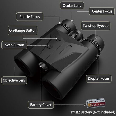 Rangefinder Binoculars for Hunting, 1968 Yard Long Range Laser Rangefinding 10x42mm HD, Fast 0.15s IP65 Waterproof ±0.5m Accuracy Compact Range Finder for Hiking, Golf, Outdoor Adventures in Kuwait