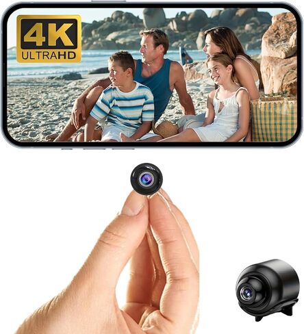 كاميرا واي فاي صغيرة جدًا، بحجم جيب صغير، مراقبة فيديو حية بدقة HD4K حقيقية، لا حاجة لكاميرا واي فاي، كاميرا مربية، تنبيهات ذكية لمراقبة الأطفال في المنزل ومراقبة الحيوانات الأليفة مع رؤية ليلية، كشف الحركة، تسجيل حلقة in Kuwait