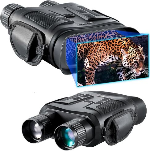 Nightiger 4K 42MM Digital Infrared Day/Night Vision Binoculars/Goggles with 7000mAh Rechargeable Battery & Large Screen, 2624ft View Range for Darkness, 5X Digital Zoom for Camping Hiking in Kuwait