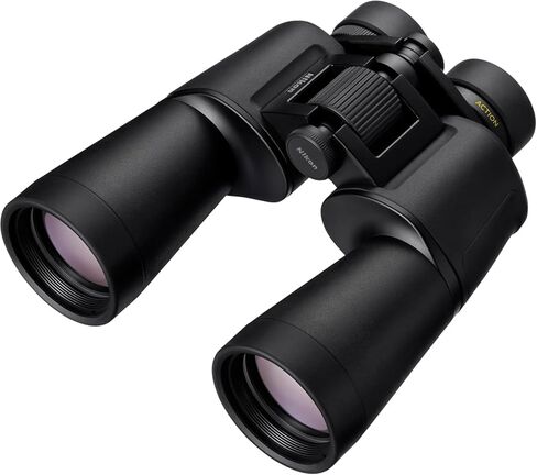 نيكون اكشن 7x50 مجهر | بصريات نيكون مطلية بطبقات متعددة، وعدسات شيئية ساطعة مقاس 50 مم، وقوة 7X، وأكواب عين قابلة للدوران والانزلاق، وتصميم بورو بريزم جاهز للتركيب على حامل ثلاثي القوائم in Kuwait