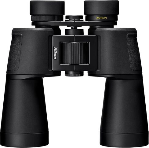 نيكون اكشن 7x50 مجهر | بصريات نيكون مطلية بطبقات متعددة، وعدسات شيئية ساطعة مقاس 50 مم، وقوة 7X، وأكواب عين قابلة للدوران والانزلاق، وتصميم بورو بريزم جاهز للتركيب على حامل ثلاثي القوائم in Kuwait