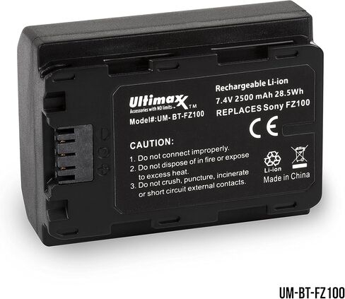 شاحن سريع Ultimaxx AC/DC مع بطاريات بديلة ممتدة 2x لسوني Alpha 1، ZV-E1، FX3، FX30، a7C، a7S III، a6600، a6700، A7R III، a7R IV، a7R V، a7 III، a7R IIIA، a7 IV، Alpha A9، Alph in Kuwait