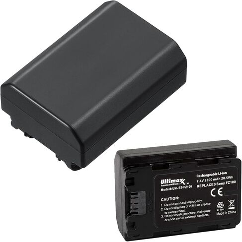 شاحن سريع Ultimaxx AC/DC مع بطاريات بديلة ممتدة 2x لسوني Alpha 1، ZV-E1، FX3، FX30، a7C، a7S III، a6600، a6700، A7R III، a7R IV، a7R V، a7 III، a7R IIIA، a7 IV، Alpha A9، Alph in Kuwait