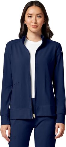 Cherokee iflex Uniforms Zip Front Scrub Jackets for Women CK303, L, Navy in Saudi Arabia
