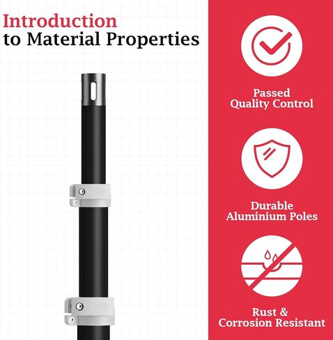 EMART 4.4ft-12ft Pipe and Drape Adjustable Upright for Backdrop Stand, Background & Curtain and Wedding Decor -1 Pack Black in Kuwait