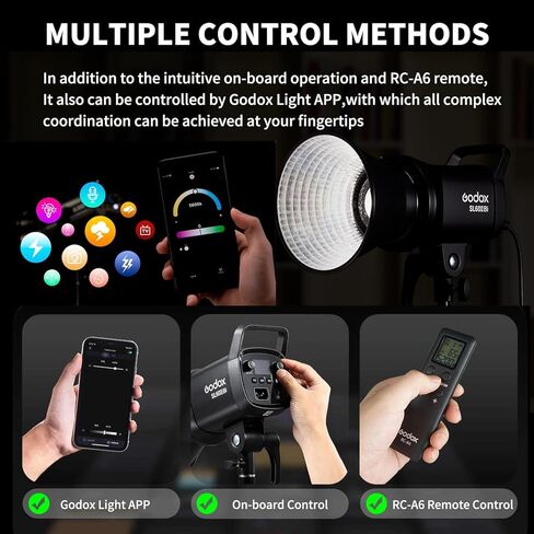 Godox 2pcs SL60IIBi LED مجموعة إضاءة الفيديو، ثنائية اللون ستوديو فلاش بوينز جبل الإضاءة المستمرة مع المدرجات، Softboxes، المظلات للتصوير الفوتوغرافي، تسجيل الفيديو، التصوير، التطبيق / التحكم عن بعد، 11 تأثيرات FX in Kuwait