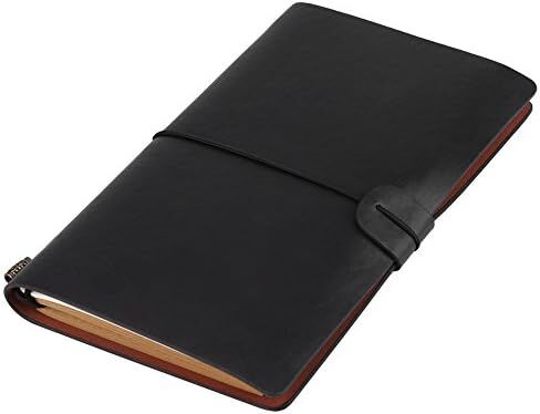 Travel Journal Notebook 1 Pcs Vintage Retro PU Leather Notebook Personalized Journal Diary Refillable Notepad (Black) in Saudi Arabia