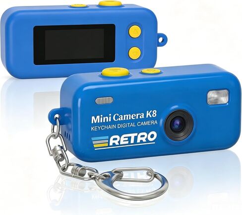 Keychain Digital Camera, 1080P Mini Camera with 8GB Card, Photo & Video Recording, 12 Filters and 16X Zoom, 64 Megapixels Digicam for Beginners Teens and Adults (Army Green) in Kuwait