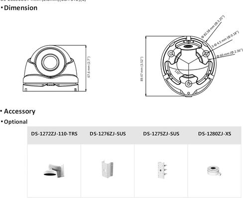 DS-2CE56D0T-IRMF 1080P 2MP Analog BNC Coaxial Camera, 2.8mm Wide Angle Lens, HD TVI IR Turret Dome Camera Outdoor, CCTV Security 4 in 1 (TVI/AHD/CVI/CVBS), Smart IR Up to 25 M IR Distance, IP67 in Saudi Arabia