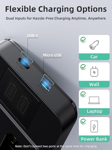 llano 2-Pack NP-W235 Batteries & 20W Fast Charger Set for Fujifilm X-T5, X-T4, X-H2, X-H2S, X-S20, GFX100S, GFX50S II – Real Capacity USB-C Rechargeable Battery Kit in Kuwait