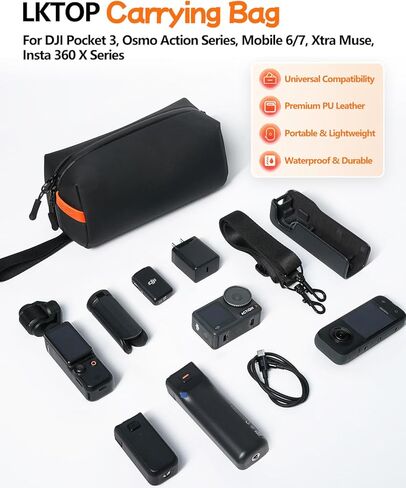 مجموعة ملحقات LKTOP Osmo Pocket 3 لـ DJI، مقبض البطارية (عمر البطارية 6 ساعات) + حقيبة حمل + شاحن 30 وات + واقي شاشة 3 عبوات + حامل ثلاثي القوائم، متوافق مع DJI Pocket 3، ملحقات كاميرا Xtra Muse in Kuwait