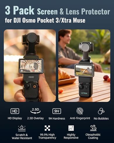مجموعة ملحقات LKTOP Osmo Pocket 3 لـ DJI، مقبض البطارية (عمر البطارية 6 ساعات) + حقيبة حمل + شاحن 30 وات + واقي شاشة 3 عبوات + حامل ثلاثي القوائم، متوافق مع DJI Pocket 3، ملحقات كاميرا Xtra Muse in Kuwait