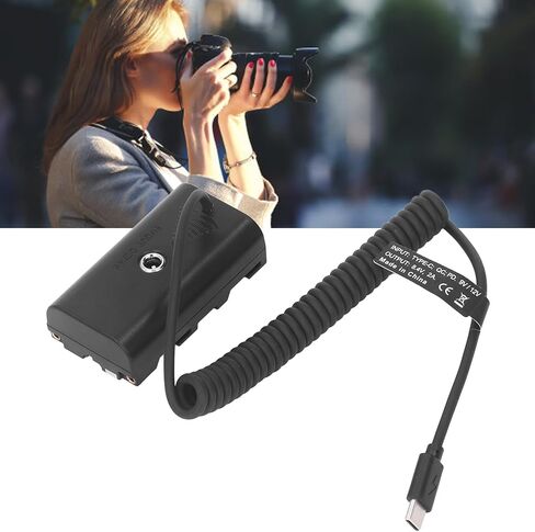 Yunseity Dummy Battery, Type C to NP Fast Charging with Circuit Protection, Continuous Power Adapter for Camera Monitor LED Light in Kuwait