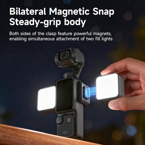 LKTOP Pocket 3 مقبض بطارية + مصباح LED ملء لـ DJI Osmo Pocket 3، ملحقات Xtra Muse، شاحن سريع بعمر بطارية 6 ساعات، مقابض عصا طاقة 5000 مللي أمبير 22.5 وات (وقت الشحن: كاميرا 30 دقيقة، 80 دقيقة ذاتية) in Kuwait