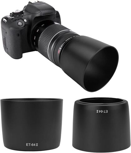 ET-64II Lens Hood, Camera Lens Sunshade Rainproof Cover Replacement 58mm for EF 75-300mm F/4-5.6 is USM in Kuwait