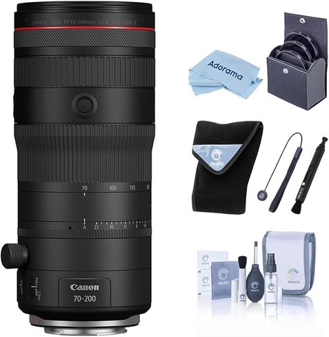 Canon RF 70-200mm f/2.8 L is USM Z، أسود، حزمة مع طقم فلتر 82 مم، غطاء رأس، طقم تنظيف، حبل غطاء وقطعة قماش للتنظيف، ضمان محدود لمدة عام من Canon، (أسود) in Kuwait