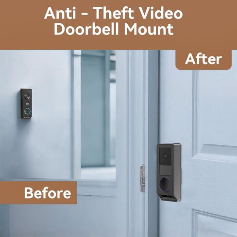 Anti-Theft Video Doorbell Mount, No-Drill Doorbell Camera Mount Only for Wyze Duo Cam Doorbel, Not Block Doorbell Motion Sensor, Doorbell Camera Bracket for Home Rentals Room, Easy to Install in Kuwait