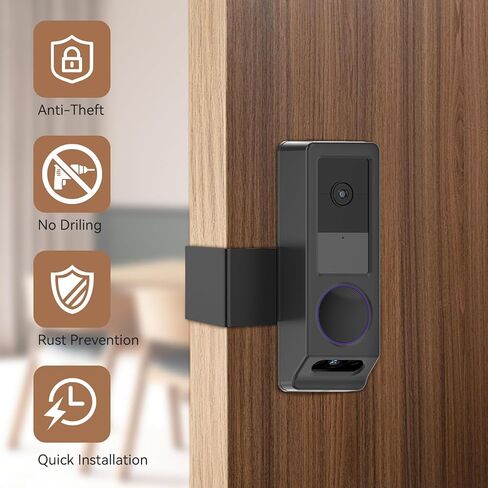 Anti-Theft Video Doorbell Mount, No-Drill Doorbell Camera Mount Only for Wyze Duo Cam Doorbel, Not Block Doorbell Motion Sensor, Doorbell Camera Bracket for Home Rentals Room, Easy to Install in Kuwait