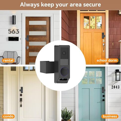 Anti-Theft Video Doorbell Mount, No-Drill Doorbell Camera Mount Only for Wyze Duo Cam Doorbel, Not Block Doorbell Motion Sensor, Doorbell Camera Bracket for Home Rentals Room, Easy to Install in Kuwait