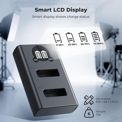 NB-13L CB-2LH Battery Charger for Canon: Compatible with CB-2LHT G1X G1 X Mark III G5X G5X Mark II G7X G7X Mark II III G9X G9X Mark II SX620 SX720 SX730 SX740 HS Digital Camera in Kuwait
