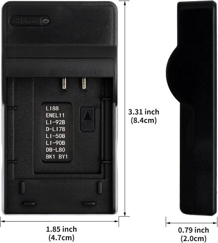 شاحن USB Norifon D-Li92 لـ Pentax Optio I-10، RZ10، RZ10 Lime، RZ10 Violet، RZ10 White، RZ18، WG-1، WG-2، WG-10، WG-3، X70 Camera والمزيد in Kuwait